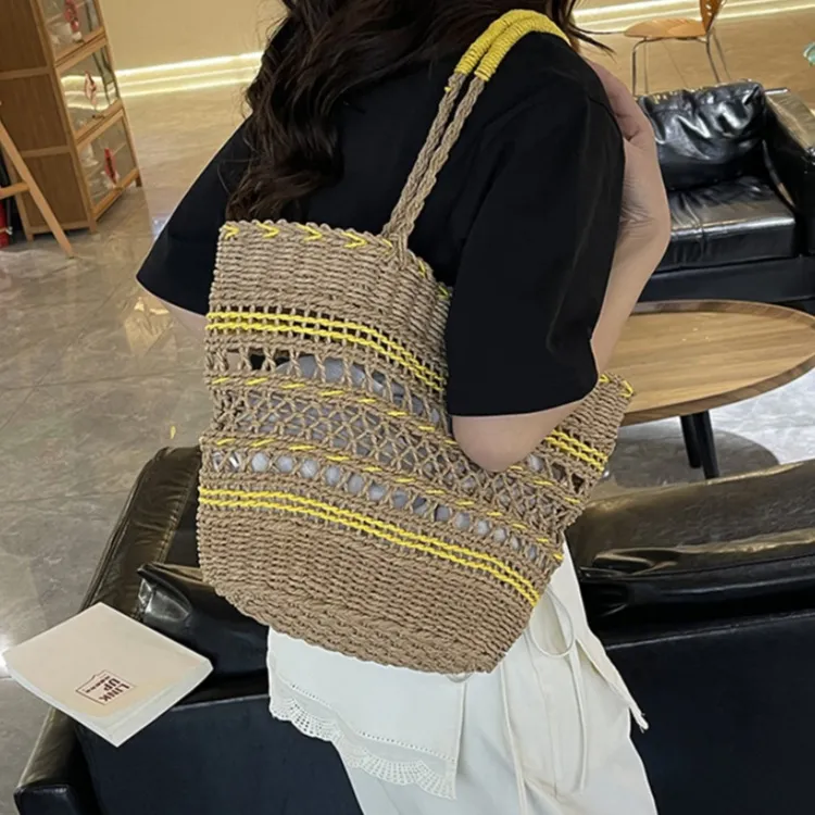 WHEELY BABY+ Woven Shoulder Bag Women's Blue/Yellow-10