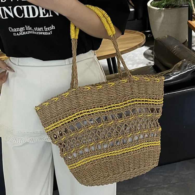 WHEELY BABY+ Woven Shoulder Bag Women's Blue/Yellow-7