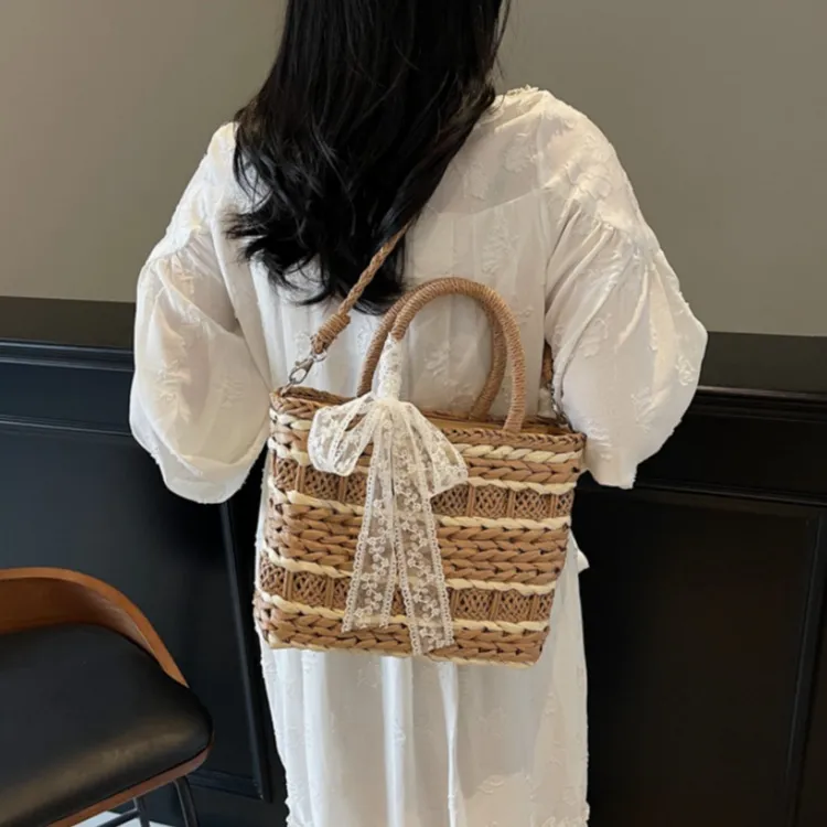 WHEELY BABY+ Straw Woven Handbag Women's Multicolor-10