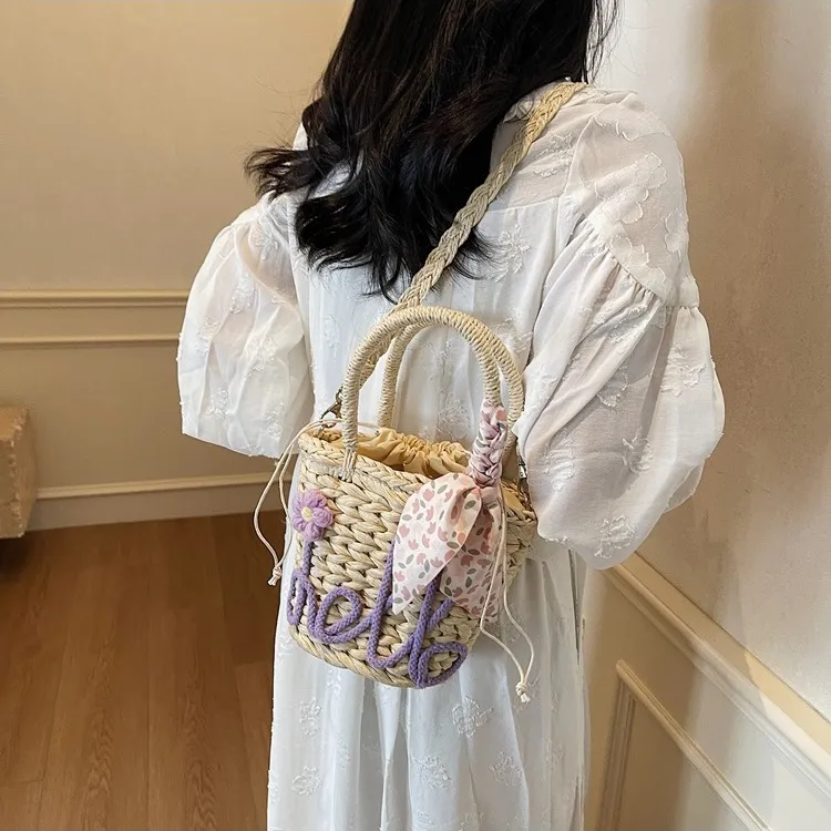 WHEELY BABY+ Straw Woven Shoulder Bag, Handbag Regular Women's Multicolor-1