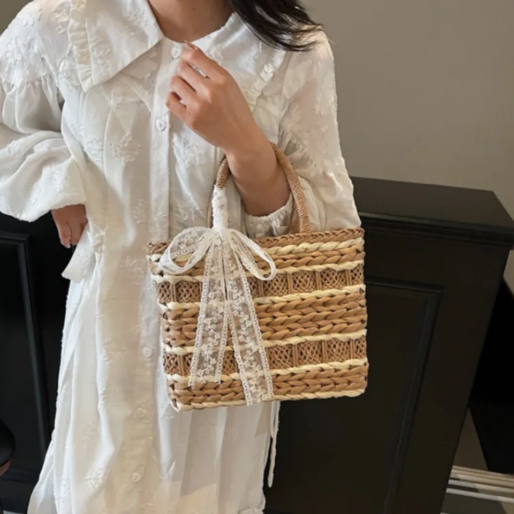 WHEELY BABY+ Straw Woven Handbag Women's Multicolor-9
