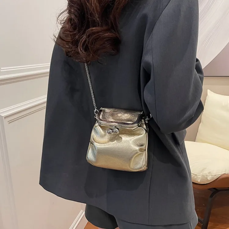 WHEELY BABY+ PU Crossbody Bag Women's Silver/Black/Gold-14
