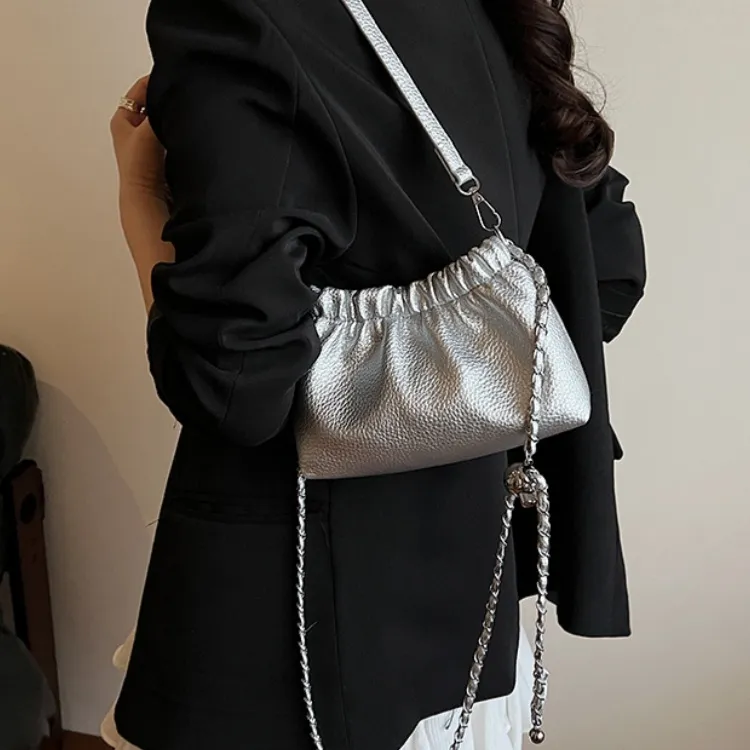 WHEELY BABY+ PU Trendy Fashion Shoulder Bag, Crossbody Bag Women's Ecru/Silver/Red/Black-7