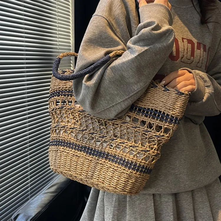 WHEELY BABY+ Woven Shoulder Bag Women's Blue/Yellow-2