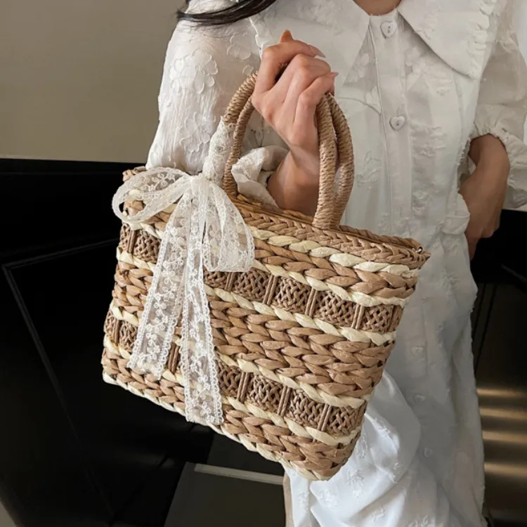 WHEELY BABY+ Straw Woven Handbag Women's Multicolor-8