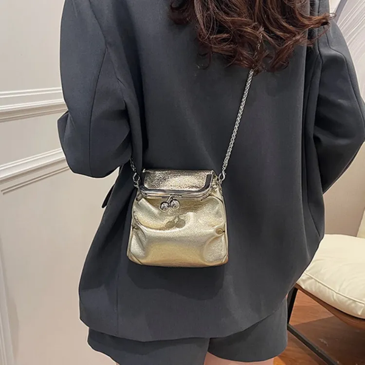 WHEELY BABY+ PU Crossbody Bag Women's Silver/Black/Gold-16