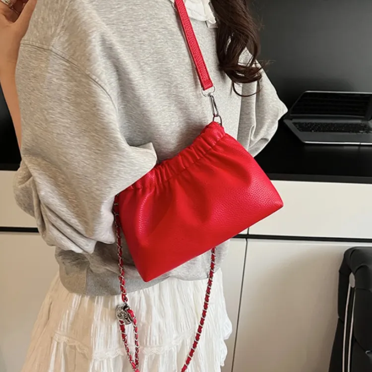 WHEELY BABY+ PU Trendy Fashion Shoulder Bag, Crossbody Bag Women's Ecru/Silver/Red/Black-12