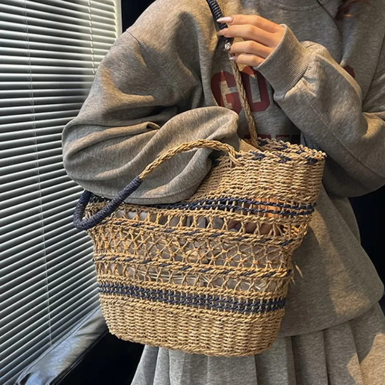 WHEELY BABY+ Woven Shoulder Bag Women's Blue/Yellow-3