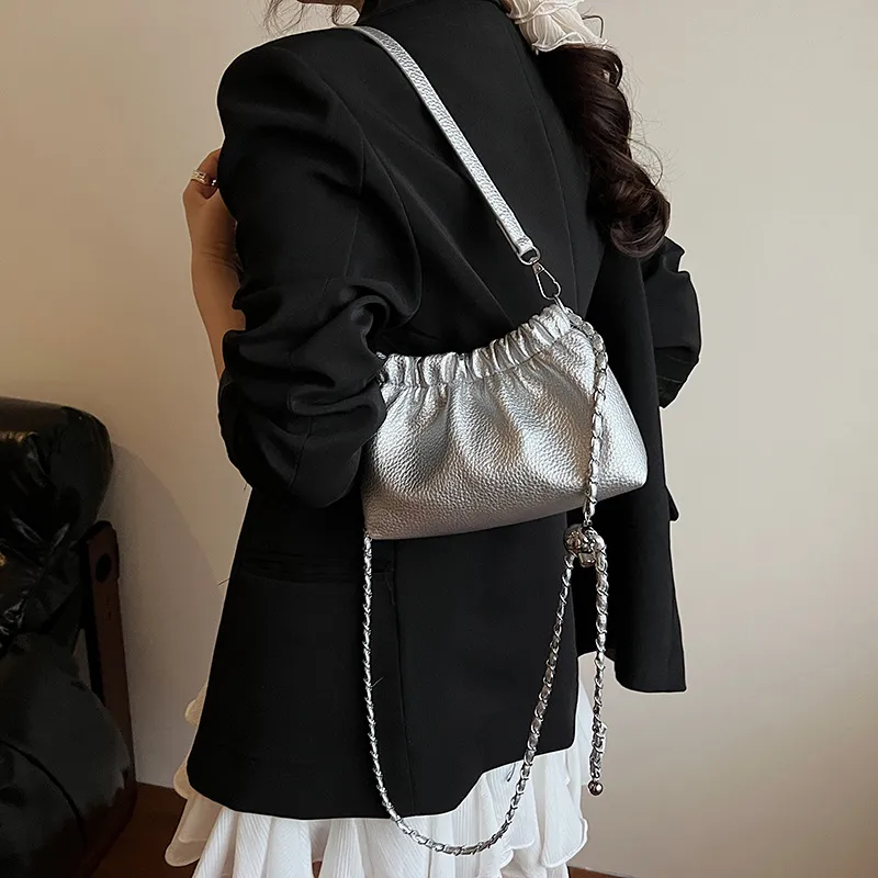 WHEELY BABY+ PU Trendy Fashion Shoulder Bag, Crossbody Bag Women's Ecru/Silver/Red/Black-8