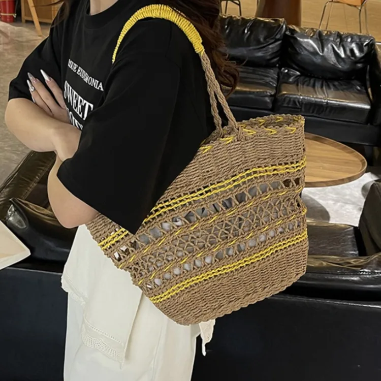 WHEELY BABY+ Woven Shoulder Bag Women's Blue/Yellow-8