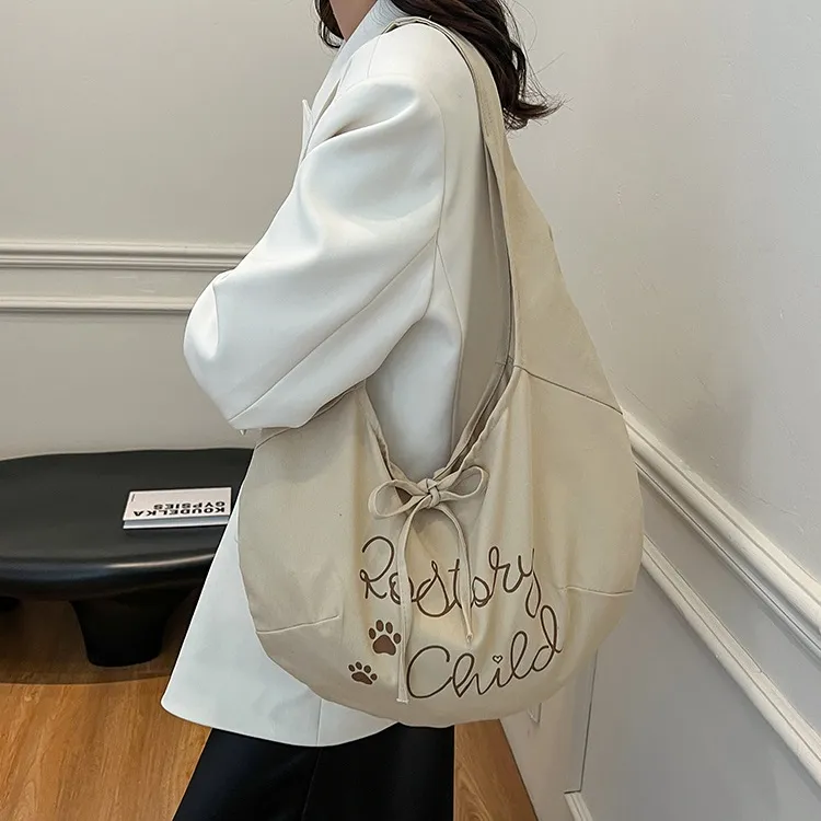 WHEELY BABY+ Canvas Bag Crossbody Bag Shoulder Bag Large Capacity Tote Regular Women's Pink/Khaki-5