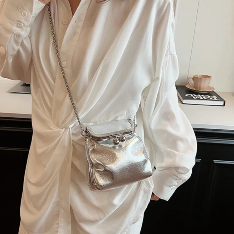 WHEELY BABY+ PU Crossbody Bag Women's Silver/Black/Gold-4