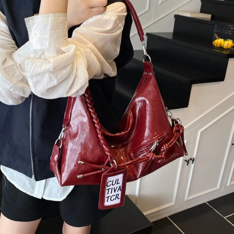 WHEELY BABY+ PU Shoulder Bag, Crossbody Bag Women's Red/Silver Black/White-2
