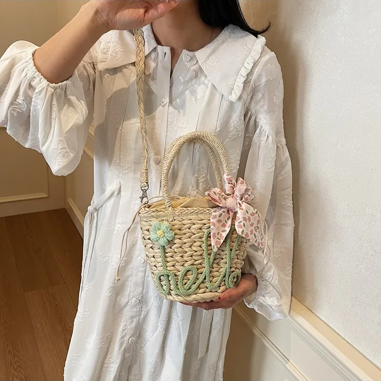 WHEELY BABY+ Straw Woven Shoulder Bag, Handbag Regular Women's Multicolor-18