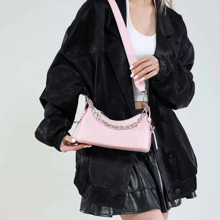 WHEELY BABY+ PU Shoulder Bag, Crossbody Bag Women's Black/White/Pink/Blue/Silver-9