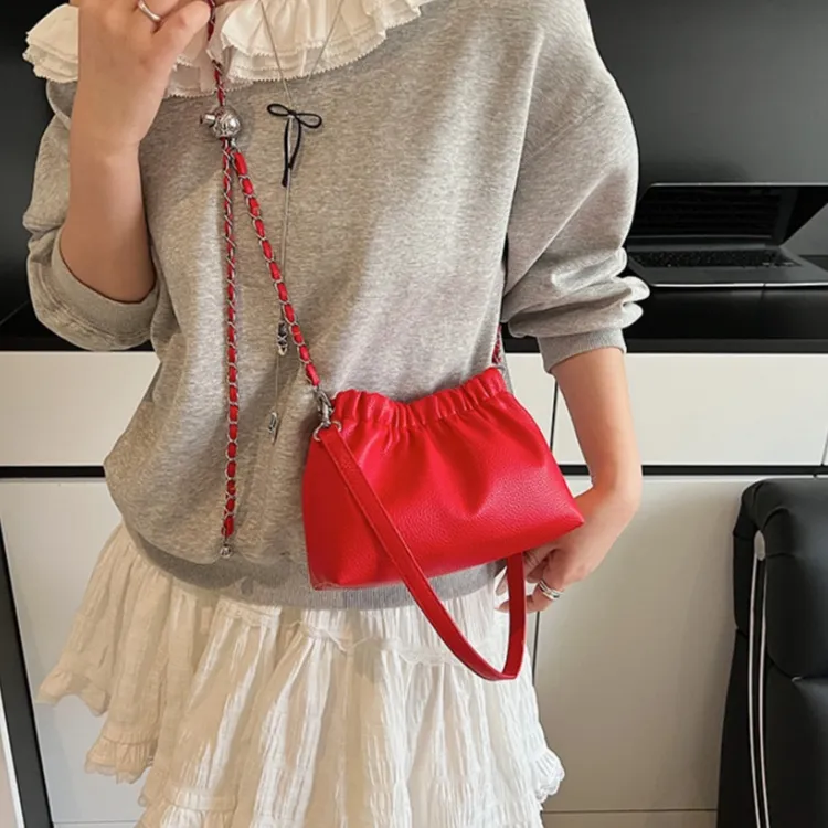 WHEELY BABY+ PU Trendy Fashion Shoulder Bag, Crossbody Bag Women's Ecru/Silver/Red/Black-10