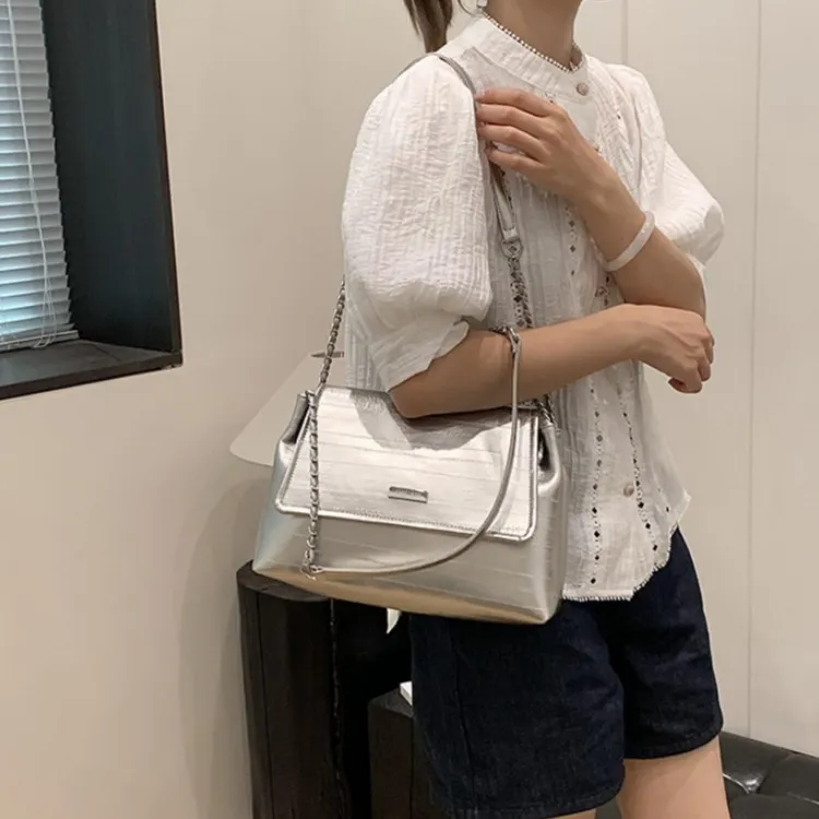 WHEELY BABY+ PU Shoulder Bag Crossbody Bag Tote Women's White/Silver/Black-5