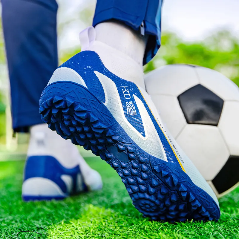 TriVict Win A Hundred Battles And Win A Hundred Victories. Soccer Shoes Unisex Mid Top White/Pink/Aqua/Blue-28