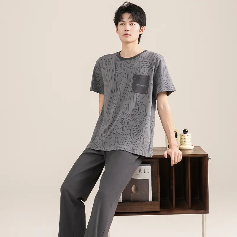 Good fortune Men Pajama Sets-4