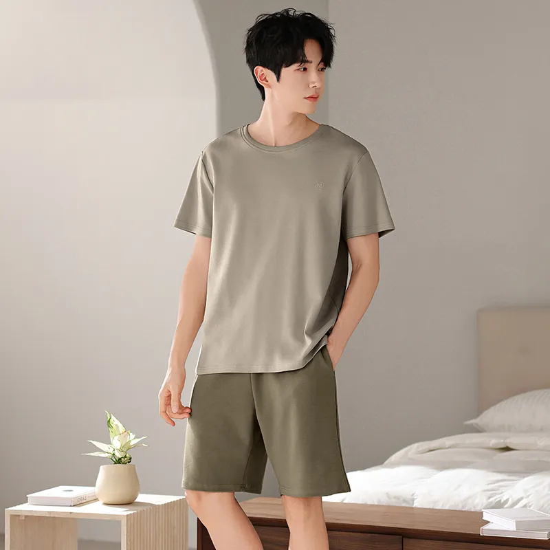 Good Fortune Pajama Set Men's Light Umber-1