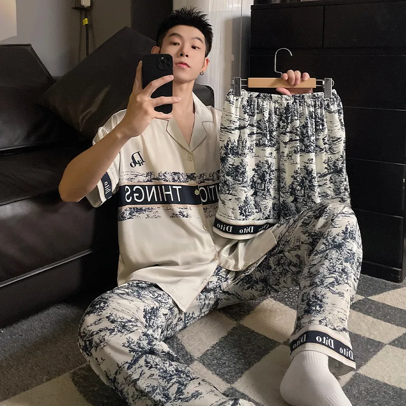 Good fortune Men Pajama Sets-4
