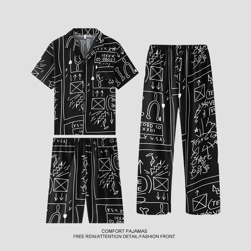 Good fortune Men Pajama Sets-2