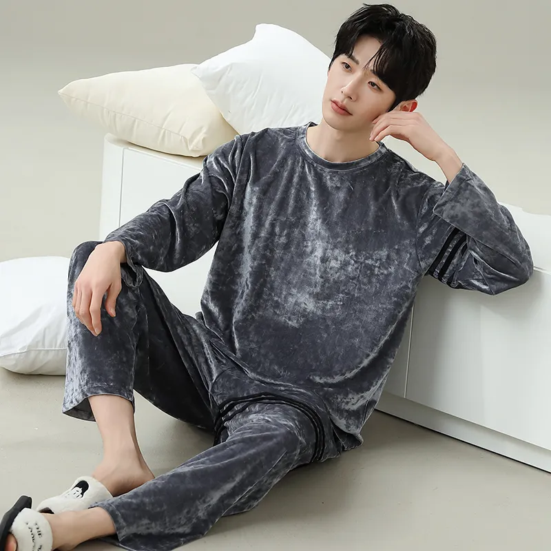 Good Fortune Pajama Set Men's Dark Gray-1