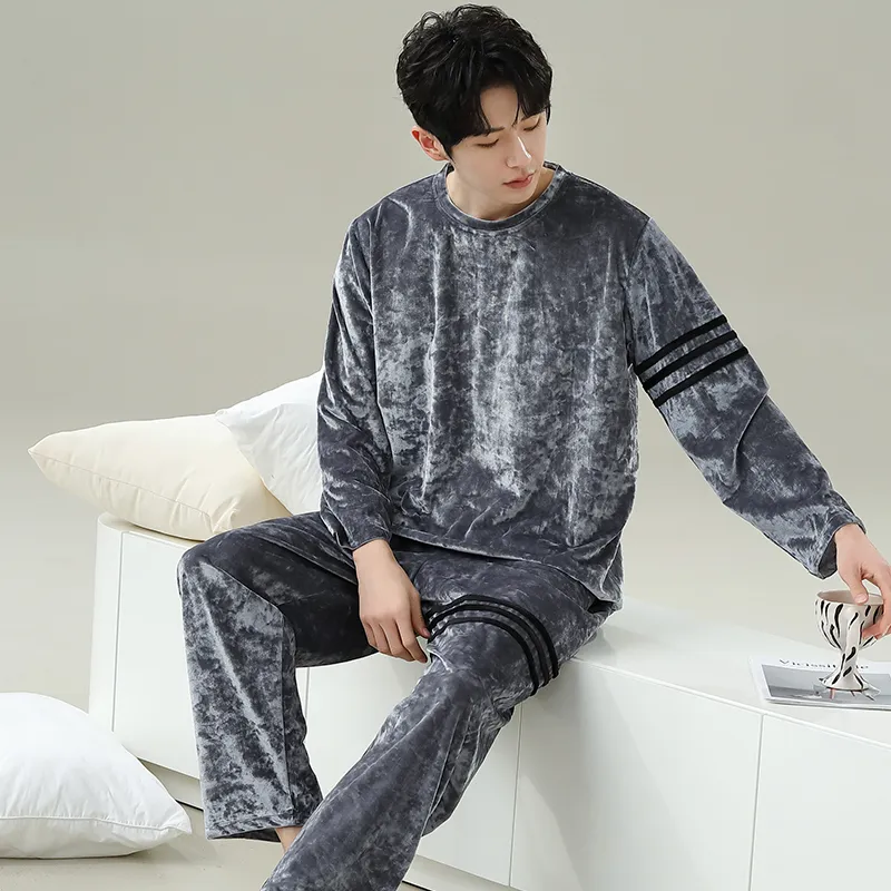 Good Fortune Pajama Set Men's Dark Gray-4