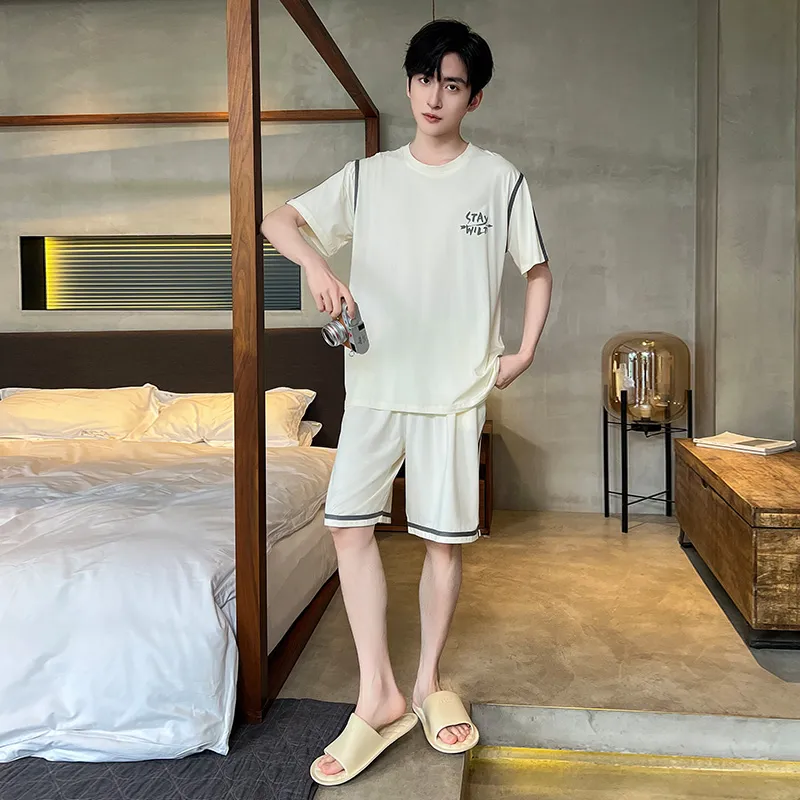 Good Fortune Pajama Set Men's Ecru-4