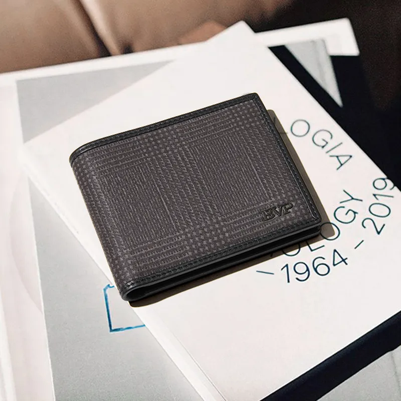 BVP Top Grain Cow Leather Card Holder Wallet Regular Men's Black-4