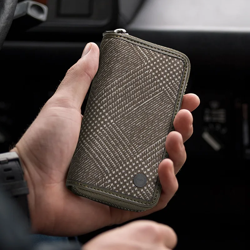 BVP Minimalist Style Genuine Leather Car Key Pouch Regular Unisex Vintage Green-7