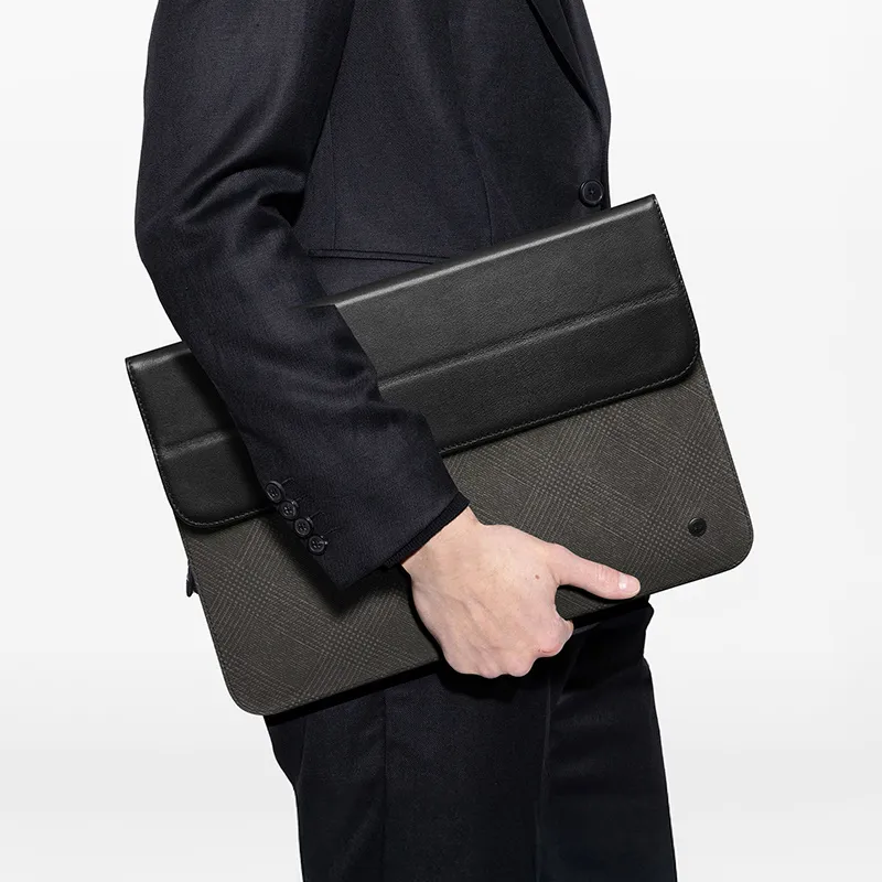 BVP Cow Leather 15.6 Inch Laptop Bag Unisex Black-3