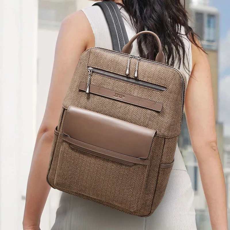 BVP Cow Leather Vintage Travel Backpack 15.6 Inches Laptop Bag Regular Unisex Brown-5