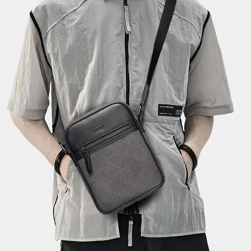 BVP Cow Leather Cell Phone Pouch Advanced Mini Backpack Small Size Men's Black-10