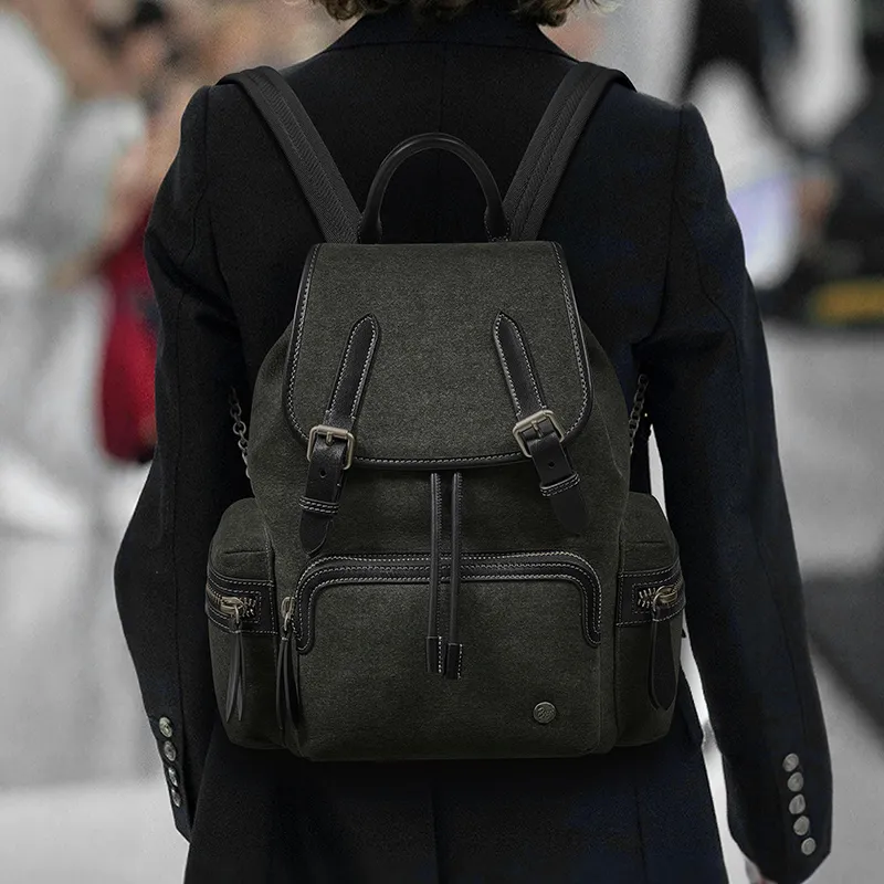 BVP Cow Leather Backpack Large Size Unisex Forest Green-4