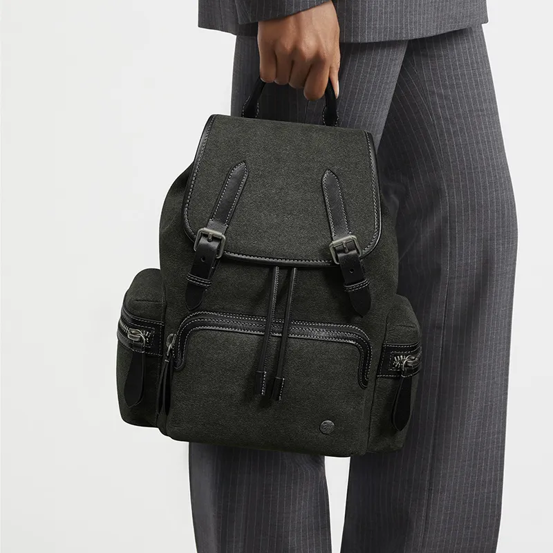 BVP Cow Leather Backpack Large Size Unisex Forest Green-5