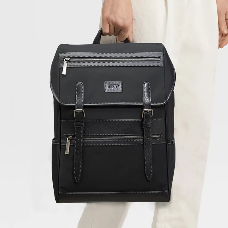 BVP Water Resistant Canvas Computer Backpack Regular Men's Black-7