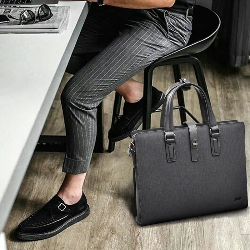 BVP Cow Leather Business Handbag Niche Advanced Multi Functional Crossbody Bag Men's-6