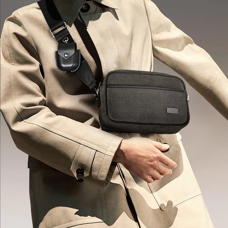 BVP Genuine Leather Shoulder Bag Cell Phone Pouch Fashion Small Bag Unisex-3