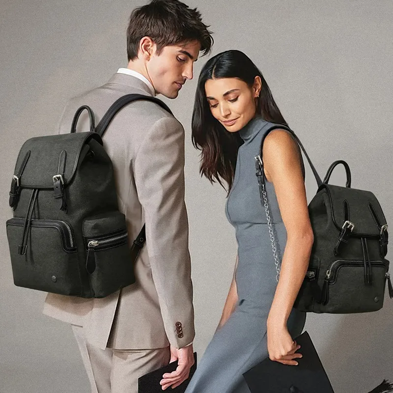 BVP Cow Leather Backpack Large Size Unisex Forest Green-3