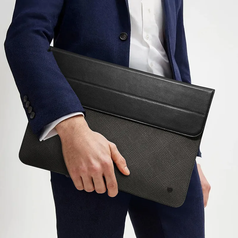 BVP Cow Leather 15.6 Inch Laptop Bag Unisex Black-2