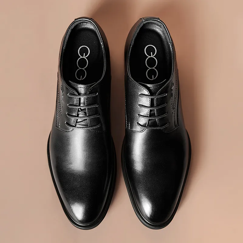 GOG Business Formal Leather Shoes Men's Black-4
