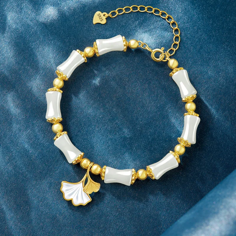 SGE Hetian Jade Bracelets Women's Pale Greenish White Jade-2