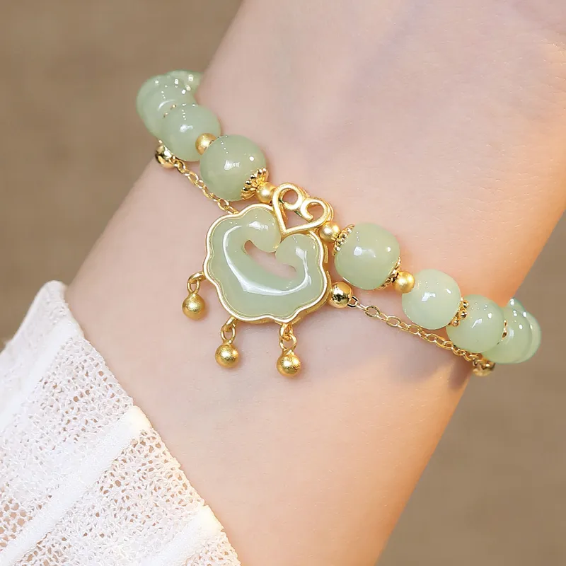 SGE Bracelets Pale Greenish White Jade Women's-2
