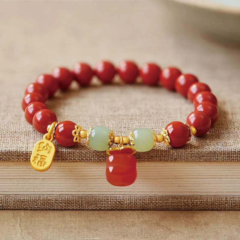 SGE Reconstructed Cinnabar Jade Bracelets Women's-1