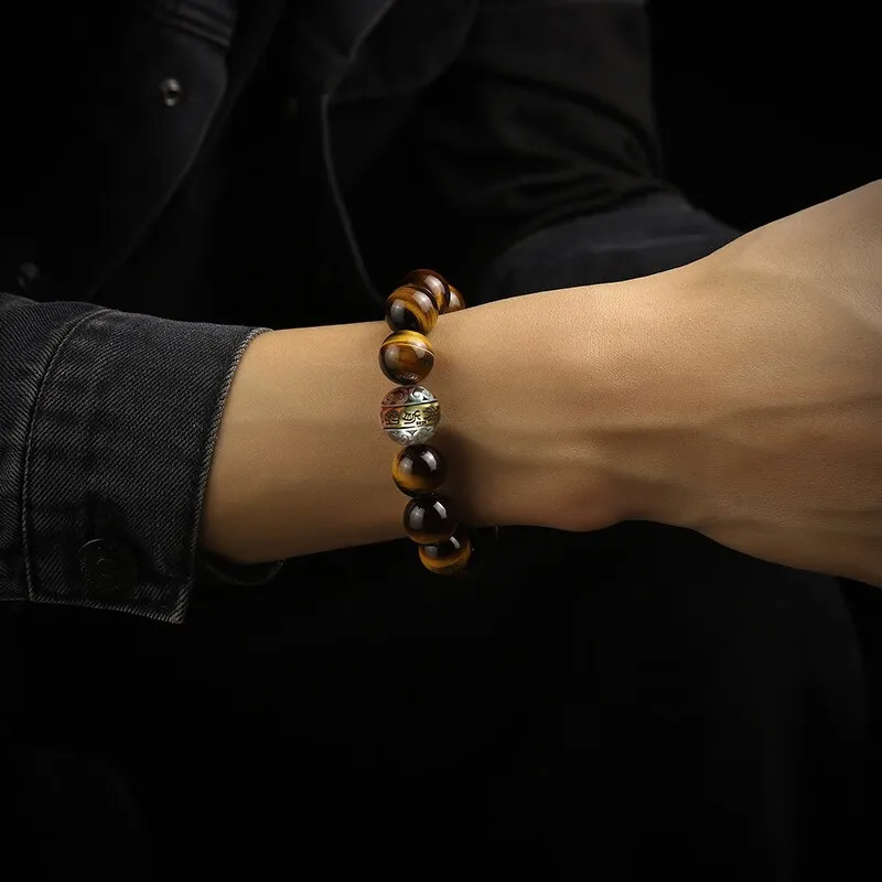 SGE Tiger's Eye Stone Bracelets Men's-1