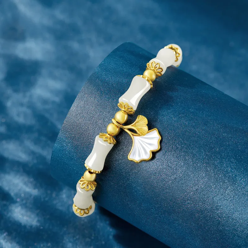 SGE Hetian Jade Bracelets Women's Pale Greenish White Jade-3