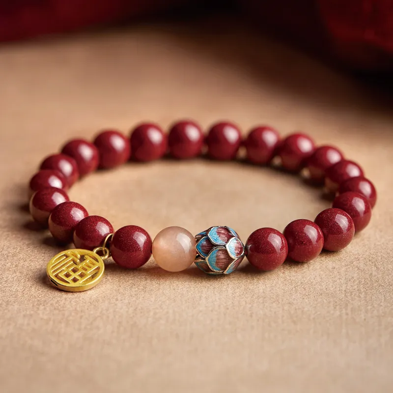 SGE Reconstructed Cinnabar Jade Bracelets Women's-3