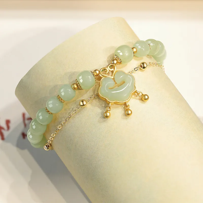 SGE Bracelets Pale Greenish White Jade Women's-5