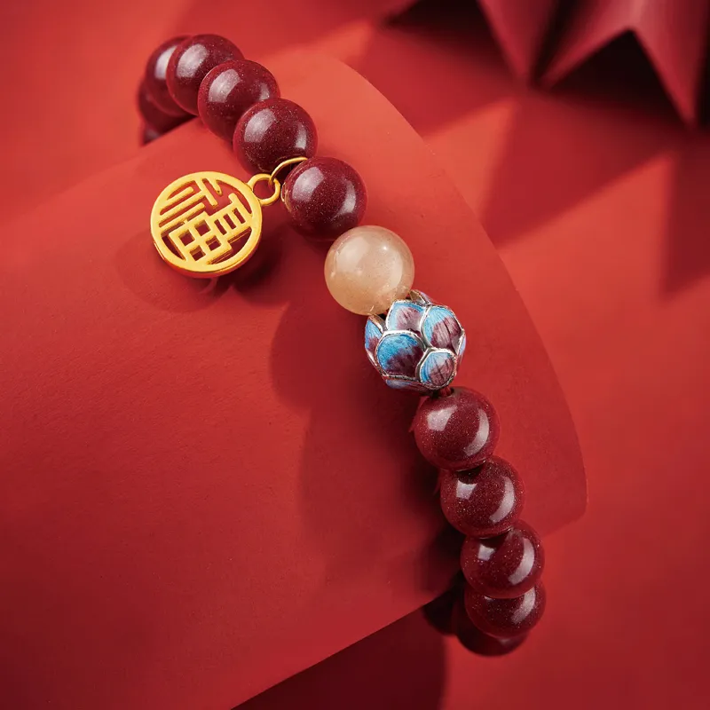 SGE Reconstructed Cinnabar Jade Bracelets Women's-5